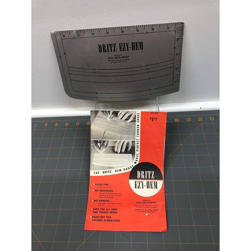Vtg Dritz Ezy Hem Metal Guide Edna Bryte Bishop 1959